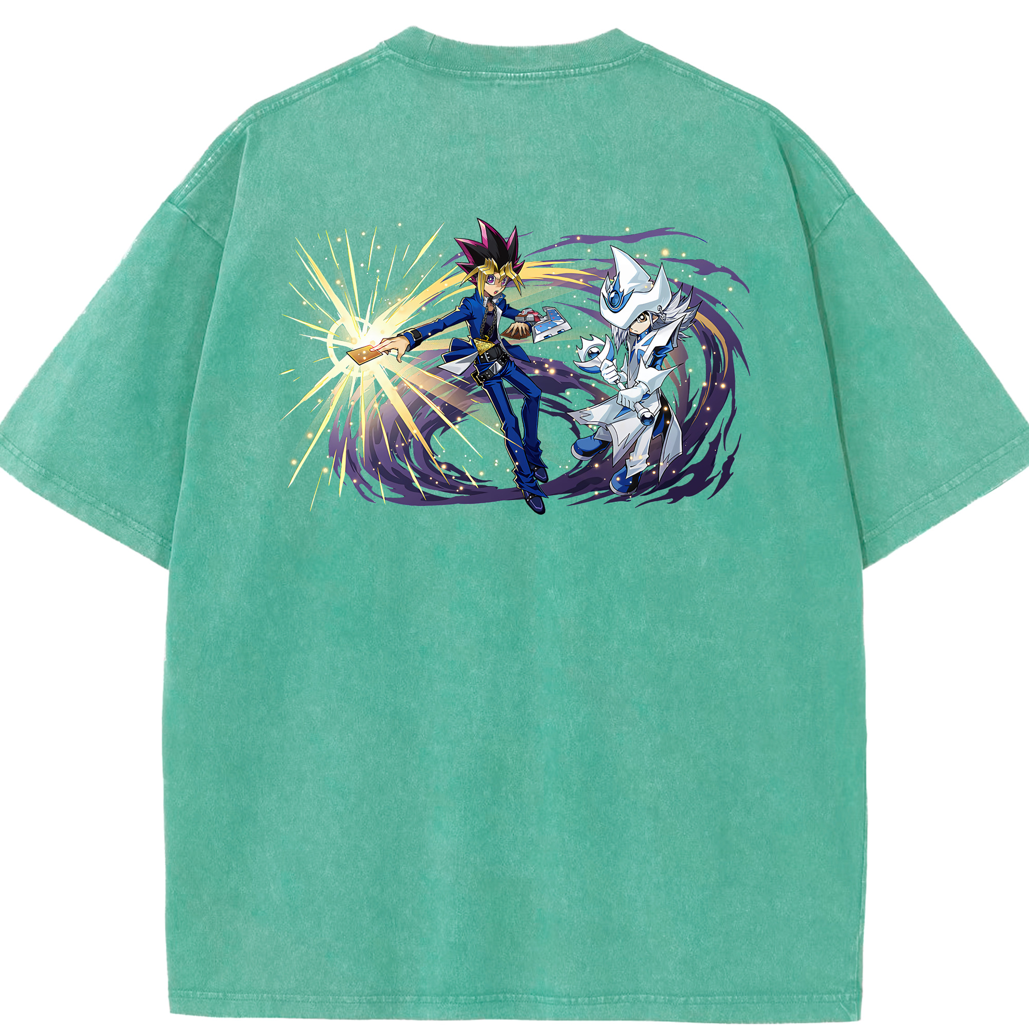 （画像用） 遊☆戯☆王 Yu-Gi-Oh! 綿100% ヴィンテージ風 半袖Tシャツ（背面プリント）